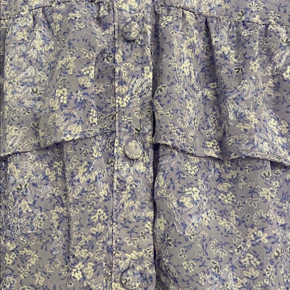 Zara Lavender Floral Ruffle Blouse - Picture 5 of 5